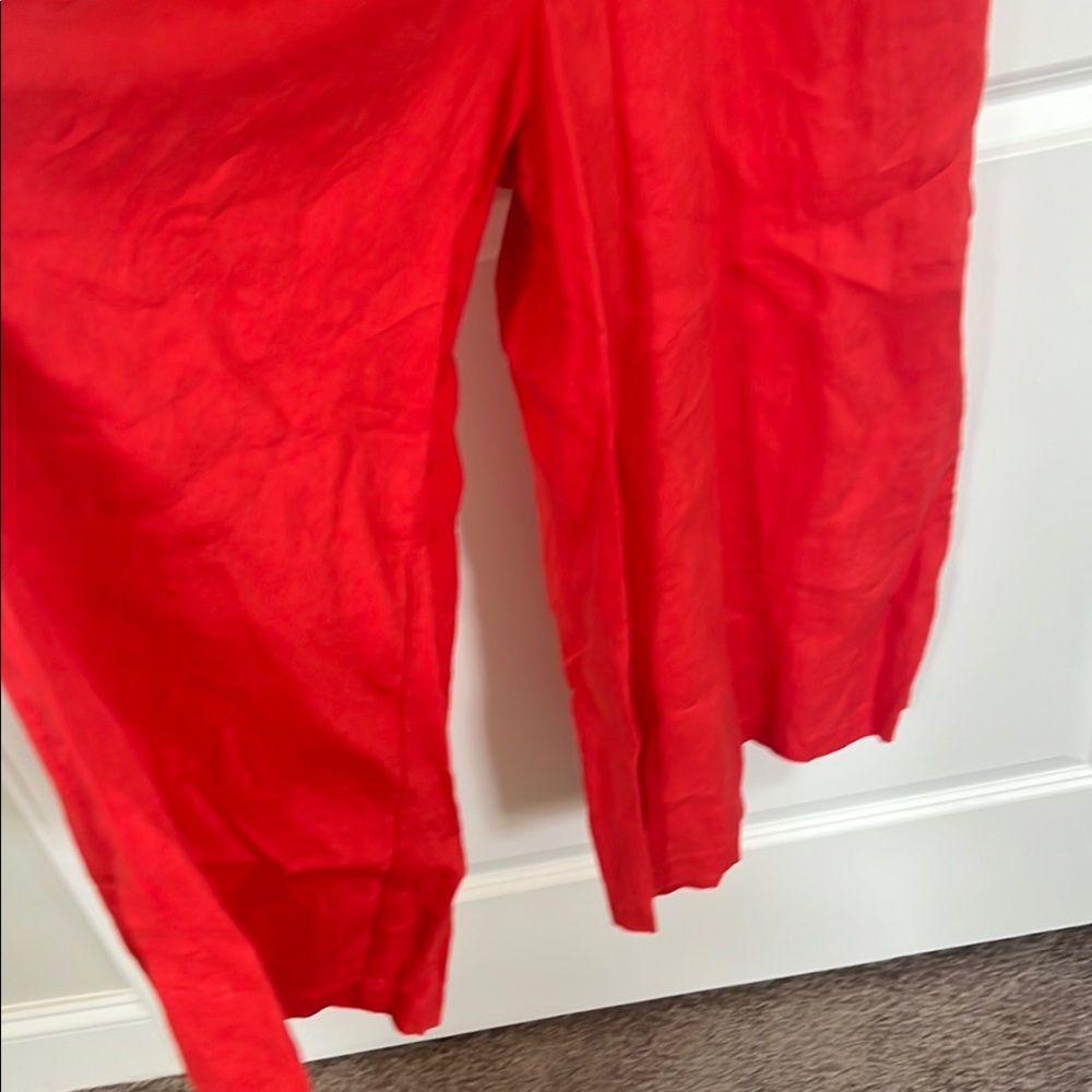 Cynthia Rowley 100% Linen Coral Midi Romper - Picture 2 of 9